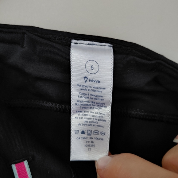 Ivivva Lululemon Leggings Rhythmic Tights Luxtreme Size 6 Black - Picture 13 of 14